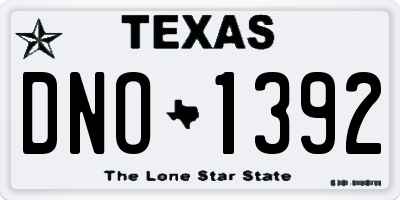 TX license plate DNO1392