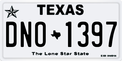 TX license plate DNO1397