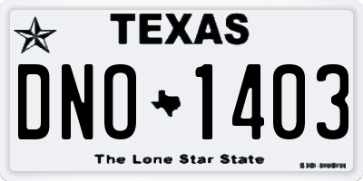 TX license plate DNO1403
