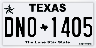 TX license plate DNO1405