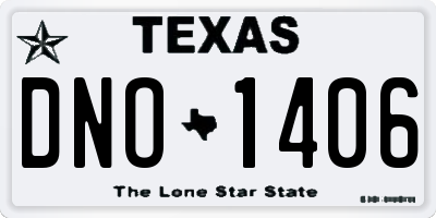 TX license plate DNO1406