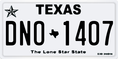 TX license plate DNO1407