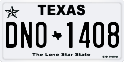 TX license plate DNO1408