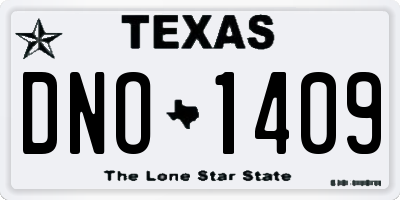 TX license plate DNO1409