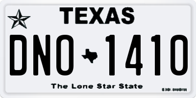 TX license plate DNO1410