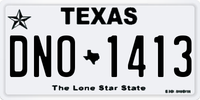 TX license plate DNO1413