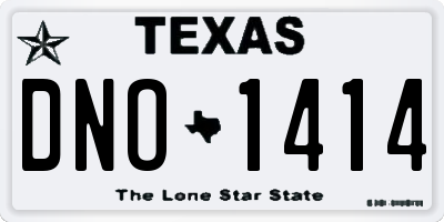 TX license plate DNO1414