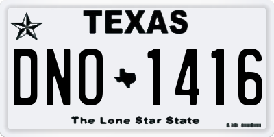 TX license plate DNO1416
