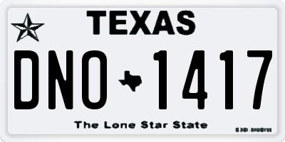 TX license plate DNO1417