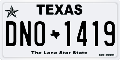 TX license plate DNO1419