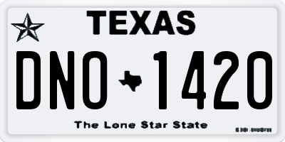 TX license plate DNO1420