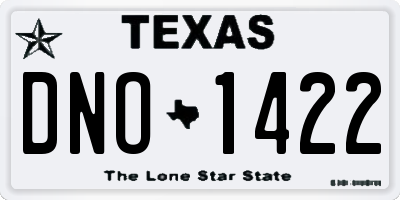 TX license plate DNO1422