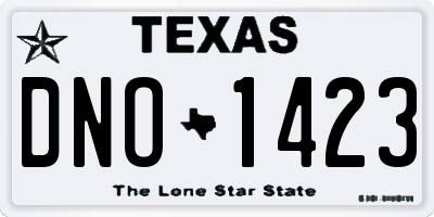 TX license plate DNO1423