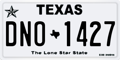 TX license plate DNO1427