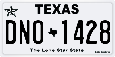 TX license plate DNO1428