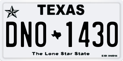 TX license plate DNO1430