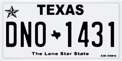 TX license plate DNO1431
