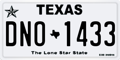 TX license plate DNO1433