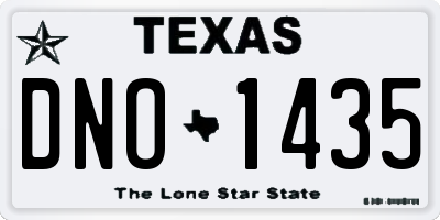 TX license plate DNO1435