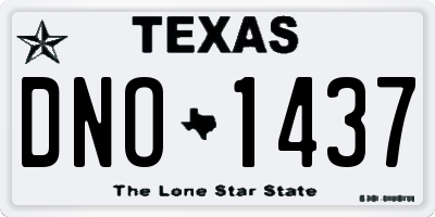 TX license plate DNO1437