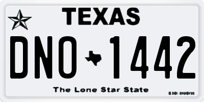 TX license plate DNO1442