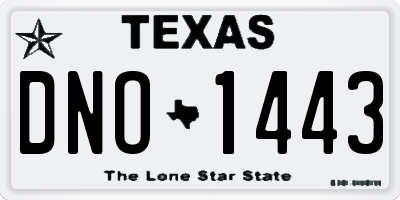 TX license plate DNO1443