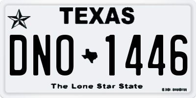 TX license plate DNO1446