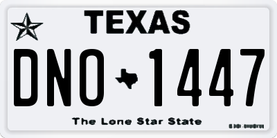 TX license plate DNO1447