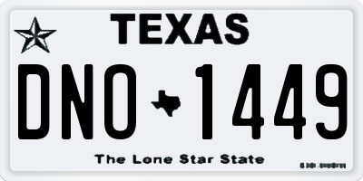TX license plate DNO1449