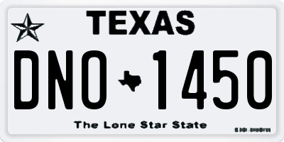 TX license plate DNO1450