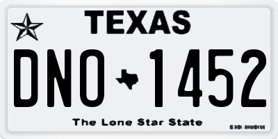 TX license plate DNO1452