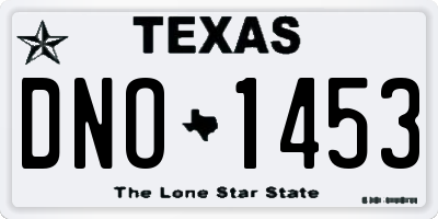TX license plate DNO1453