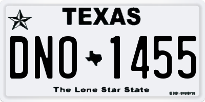 TX license plate DNO1455