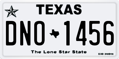 TX license plate DNO1456