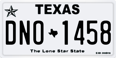 TX license plate DNO1458