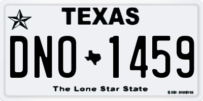 TX license plate DNO1459