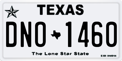 TX license plate DNO1460