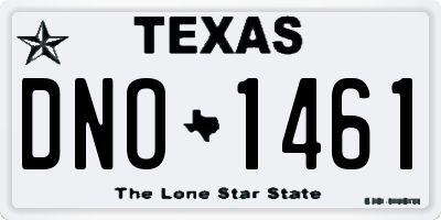 TX license plate DNO1461