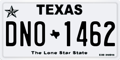 TX license plate DNO1462