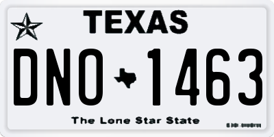 TX license plate DNO1463