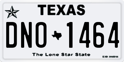 TX license plate DNO1464
