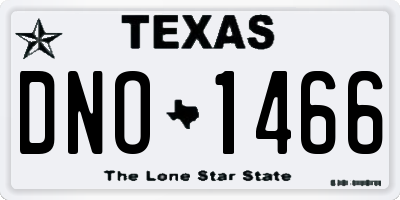 TX license plate DNO1466