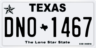 TX license plate DNO1467