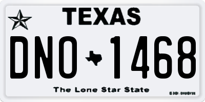 TX license plate DNO1468