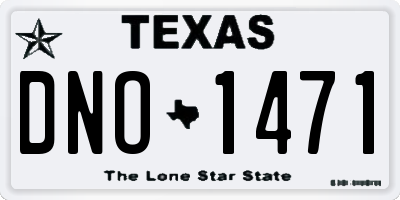 TX license plate DNO1471
