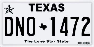 TX license plate DNO1472