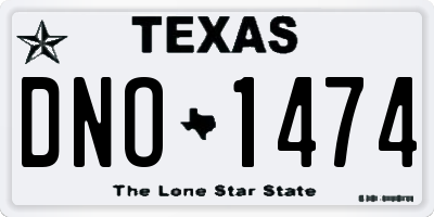 TX license plate DNO1474