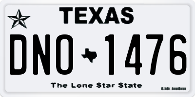TX license plate DNO1476