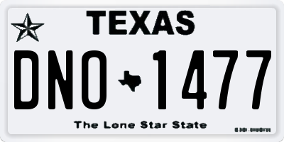 TX license plate DNO1477
