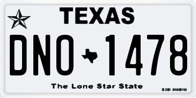 TX license plate DNO1478